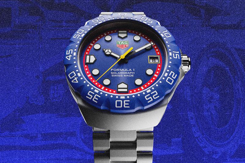 TAG Heuer F1 Solargraph使用紅牛F1賽車配色。(圖/翻攝TAG Heuer網站)
