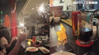 慶生到一半燒起來！燒肉店玩仙女棒釀禍