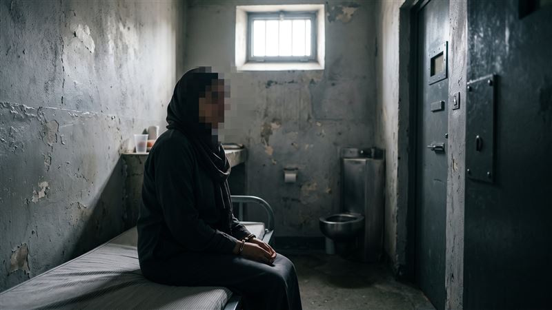 伊朗一名23歲主修會計女學生雅米尼（Najmeh Amini）被捕入獄，她遭控「褻瀆先知」，被判死刑。（示意圖／AI製圖）