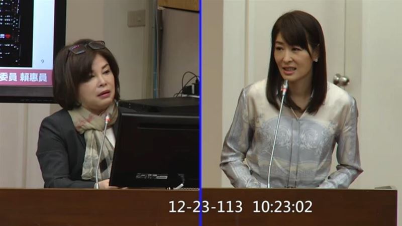 賴惠員2024年在質詢台上批賈永婕「很少人來立法院這麼強勢,真是佩服」,賈永婕連忙道歉。(圖/翻攝自立法院國會頻道)