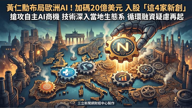 黃仁勳布局歐洲AI　入股「這4家新創」