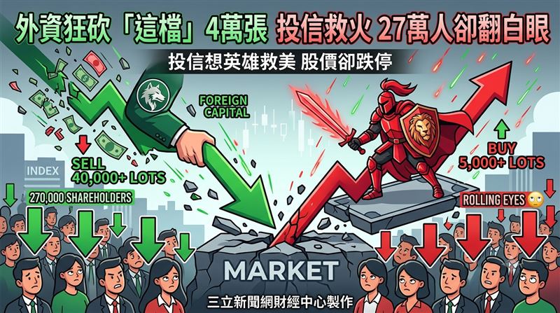 外資砍它4萬張　投信救火27萬人卻翻白眼