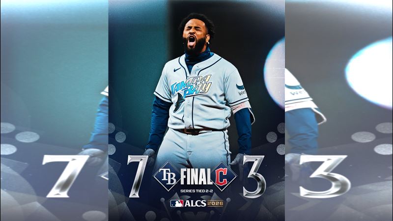 美聯冠軍系列賽G4光芒以7:3擊敗守護者。(圖/翻攝自X平台 @MLB)