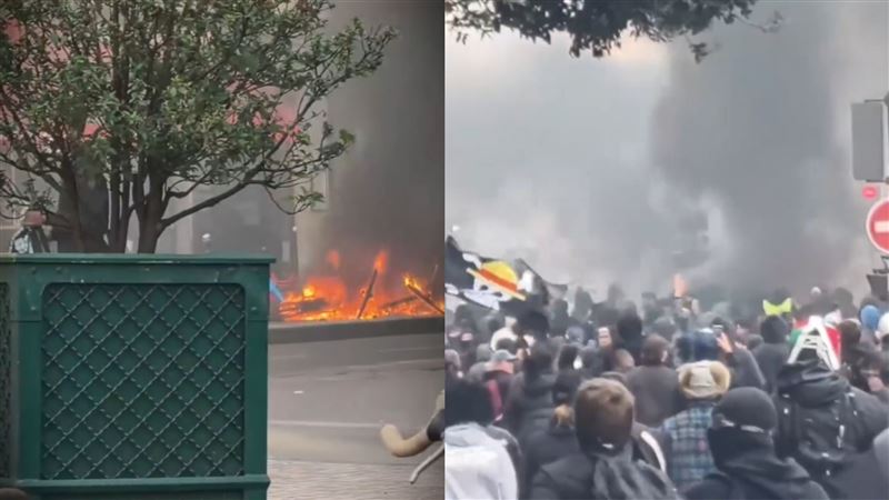 名導遇法國暴動　街頭爆炸「被大火堵死」