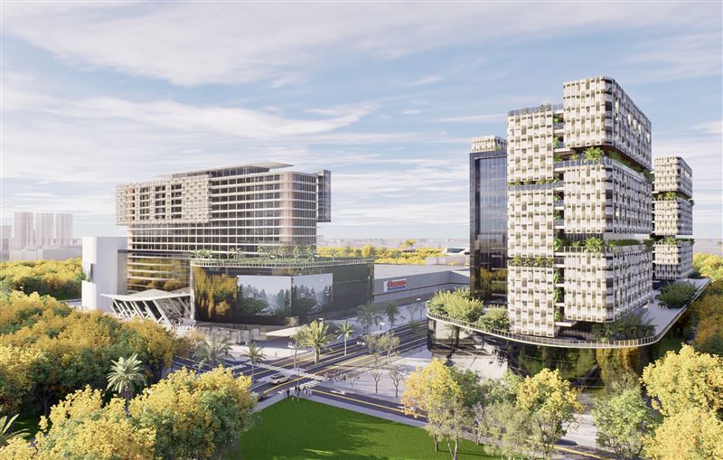 台南市政府推動東區新都心公辦都市更新招商範圍約2.25公頃，坐落於生產路南、北兩側，西側緊鄰台南市區鐵路地下化綠廊帶及南台南站，並鄰近未來捷運場站，具備台南副都心門戶的發展條件。 （圖／翻攝畫面）