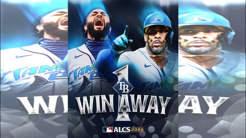 美聯冠軍系列賽G5光芒以3:1擊敗守護者。(圖/翻攝自X平台 @MLB)