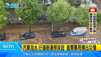 南韓狂風暴雨首爾淹水　仁川教堂尖塔吹落