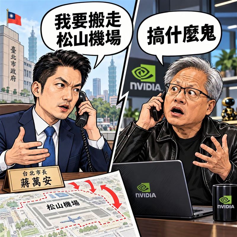 蔣萬安拋松機遷建!曹興誠:黃仁勳在電話那頭可能會罵這句。(圖/翻攝自曹興誠臉書)