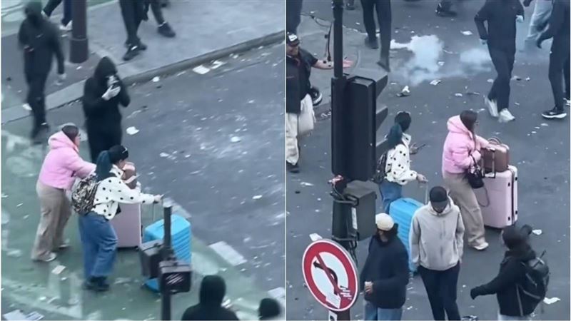 法國大暴動滿街黑衣人 2女遊客淡定找旅館