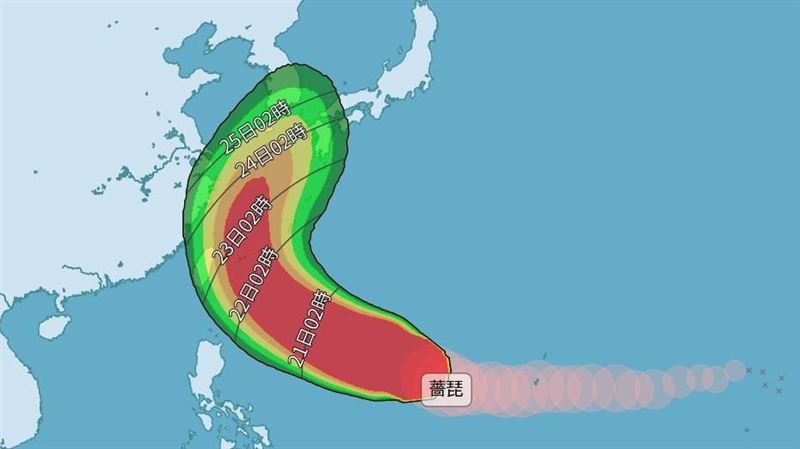 薔琵暴風侵襲率2地最高62%！恐週四發陸警