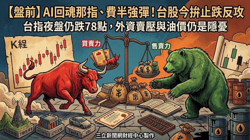 【盤前】AI回魂夜盤跌78點　今拚止跌反攻