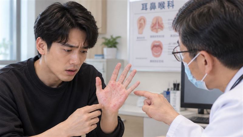 人父手掌狂冒紅疹「疑染梅毒」！醫揭真相