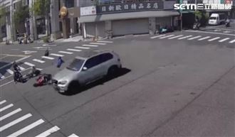 BMW路口猛撞機車！騎士空中翻一圈重摔