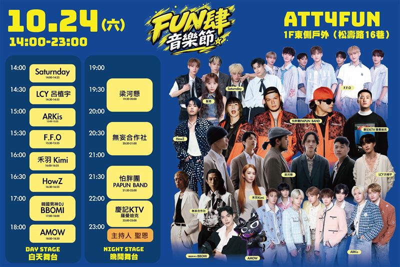 第四屆ATT「FUN肆音樂節」從下午2點嗨到晚上。（圖／ATT4FUN提供）