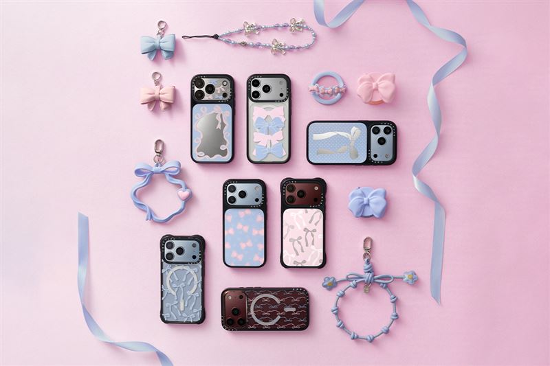 CASETiFY夢幻蝴蝶結系列同時推出多款全新配件。(圖/品牌業者提供)