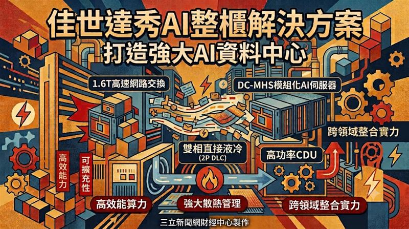 搶資料中心商機！佳世達秀AI整櫃解決方案
