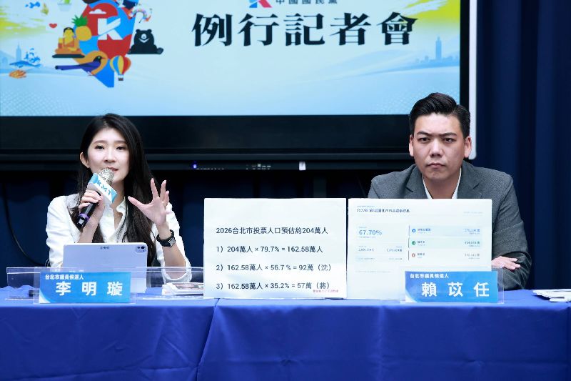 為宣傳廢除非核家園公投,國民黨台北市議員參選人李明璇(左)、賴苡任(右)今天召開記者會,公布第3波廢除非核家園公投宣傳影片。 (國民黨文傳會提供)