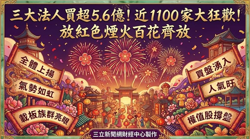 三大法人買超5.6億　近1100家百花齊放
