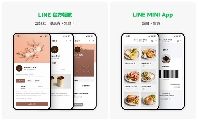企業可依據不同場景需求,彈性設定感應後要開啟的服務內容。(圖/LINE台灣提供)