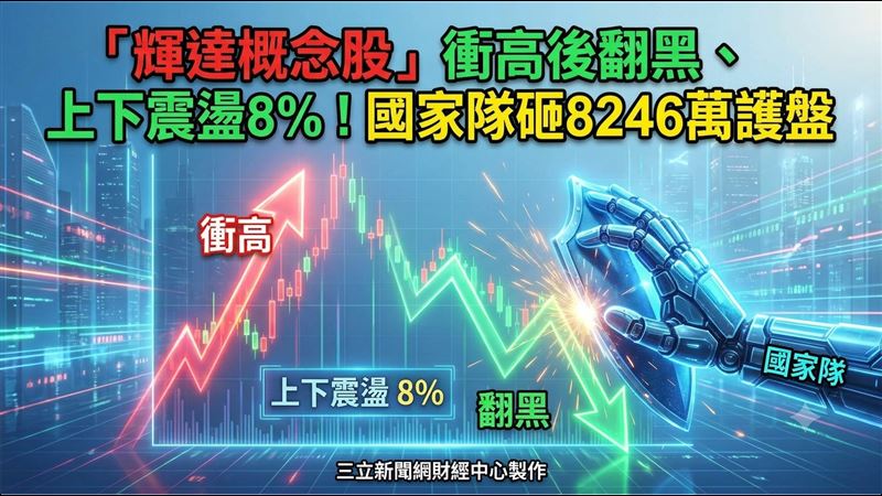 輝達概念股上下震盪8%　國家隊8246萬護盤