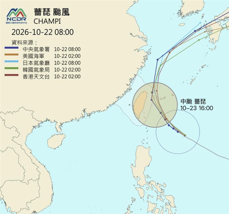 「用事實說颱風」指出，薔琵路徑西修，全台週五將被暴風圈籠罩；導引氣流不明顯，靠近時影響時間拉長。（圖／翻攝自用事實說颱風臉書）