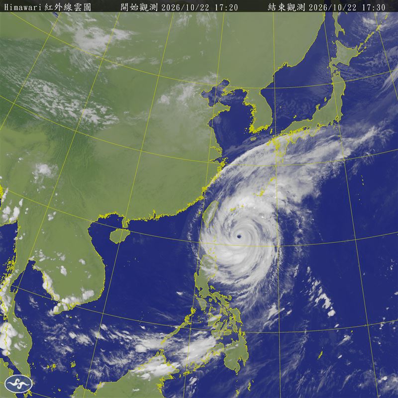 颱風與東北季風雙重影響下,今明兩天風雨逐漸增強。(圖/翻攝中央氣象署網站)