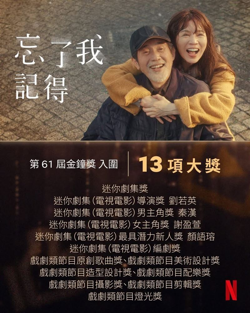 劉若英首度執導的《忘了我記得》狂攬13項大獎入圍。(圖/翻攝自劉若英臉書)
