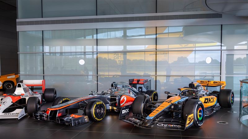 其中包含以及2021年和2023年的混合動力賽車。（圖／翻攝McLaren網站）