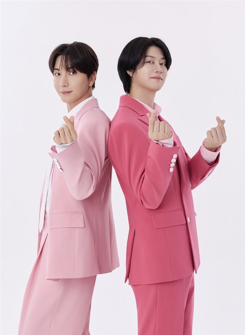 SUPER JUNIOR-83z利特（左）、希澈首度在台代言合體。（圖／富邦媒提供）