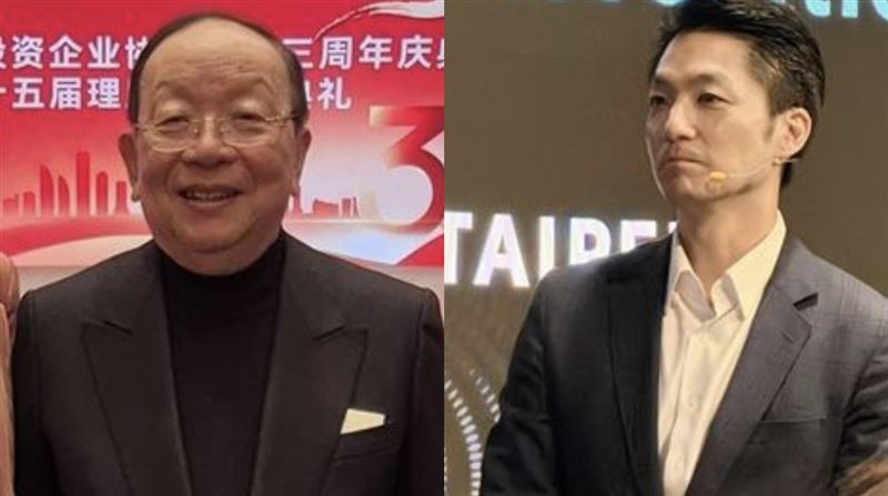 蔣萬安開記者會拋出遷移松山機場，但被挖出爸爸蔣孝嚴（左）多年前曾喊松山機場非常重要（組合圖／翻攝自翁曉玲臉書、記者陳思妤攝影）