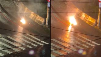 基隆深夜驚魂！電線掉落走火爆炸