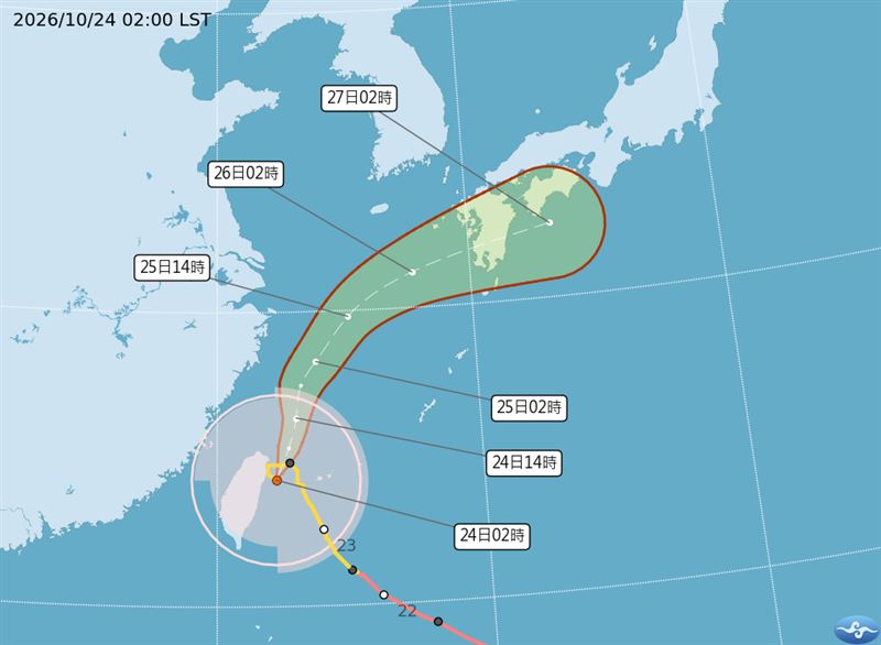 薔琵颱風眼在今日凌晨00:30在蘇澳摩擦了一下、而薔琵中心在凌晨1時掠過南方澳,就往南轉走了,因此氣象署認定沒有登陸。(圖/翻攝自氣象署官網)