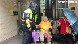 薔琵風雨害八旬婦跌倒　內湖警民合力撐傘