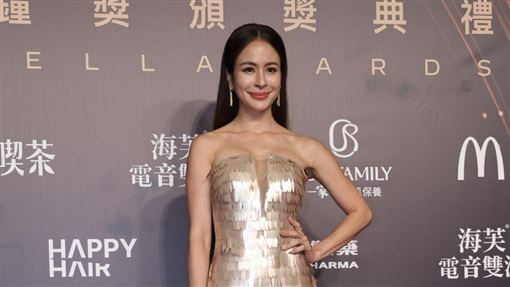 雷艾美亮片禮服辣翻　胸前深V剪裁超吸睛