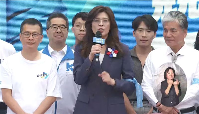 國民黨主席鄭麗文出席台北市長蔣萬安競選總部成立大會。(圖/翻攝畫面)