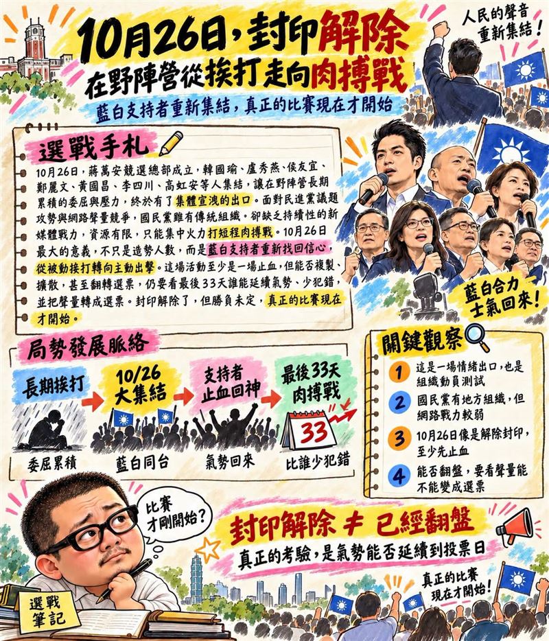 杜聖聰表示「在野陣營從挨打走向肉搏戰」。(圖/翻攝自杜聖聰臉書)