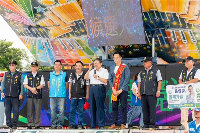 楊文科走訪竹東、橫山、北埔輔選。（圖／國民黨新竹縣黨部提供）