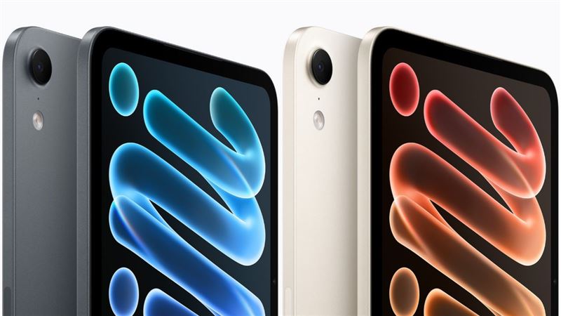 新一代iPad mini強悍登場,共推出星光色與全新午夜色兩款外觀。(圖/翻攝蘋果官網)