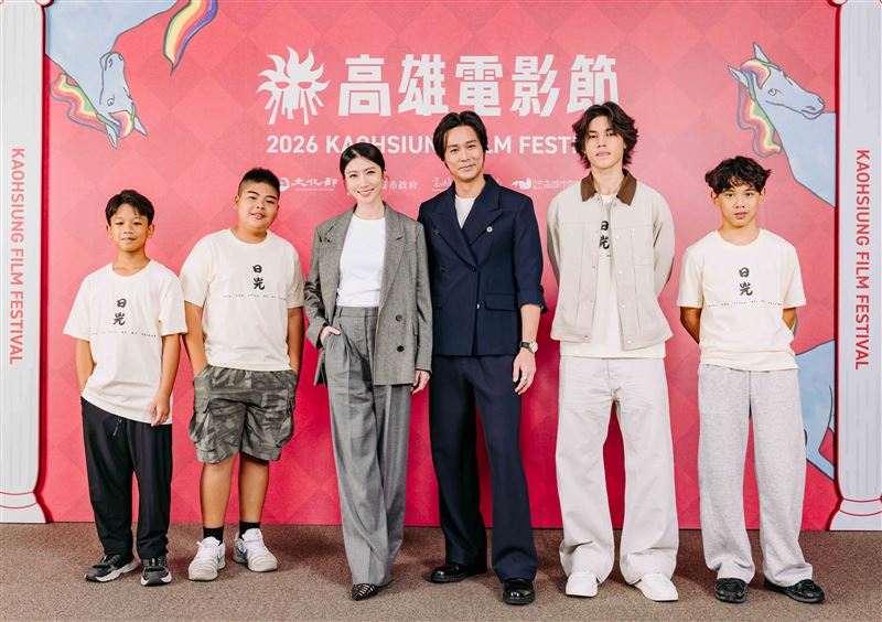 《日光》演員蔡秉辰、演員尤冠恩、演員龎蕾馨、演員陳邦鋆、演員王傑登、演員邵宇匯。（圖／高雄電影節提供）