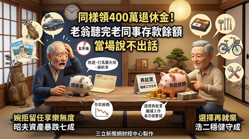退休金一模一樣　聽完同事餘額他就呆住了