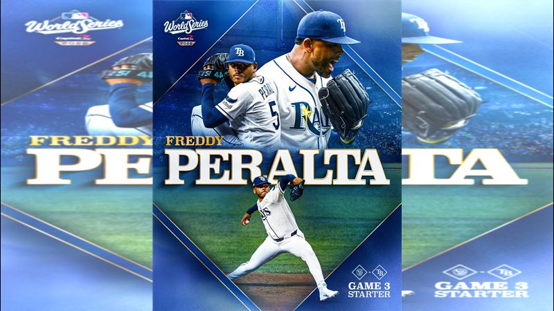 光芒先發投手培若塔(Freddy Peralta)4.2局失5分。(圖/翻攝自X平台 @MLB)