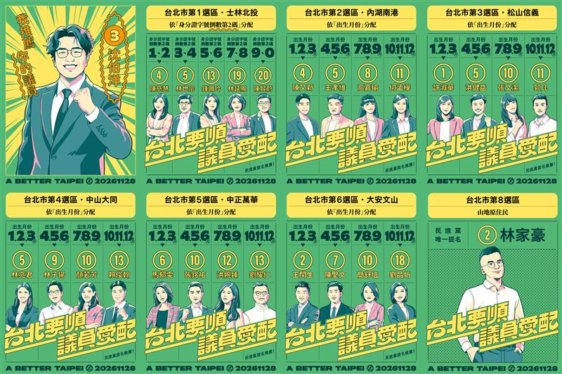 民進黨台北市黨部公布《1128配票行動指南》（圖／民進黨台北市黨部提供）