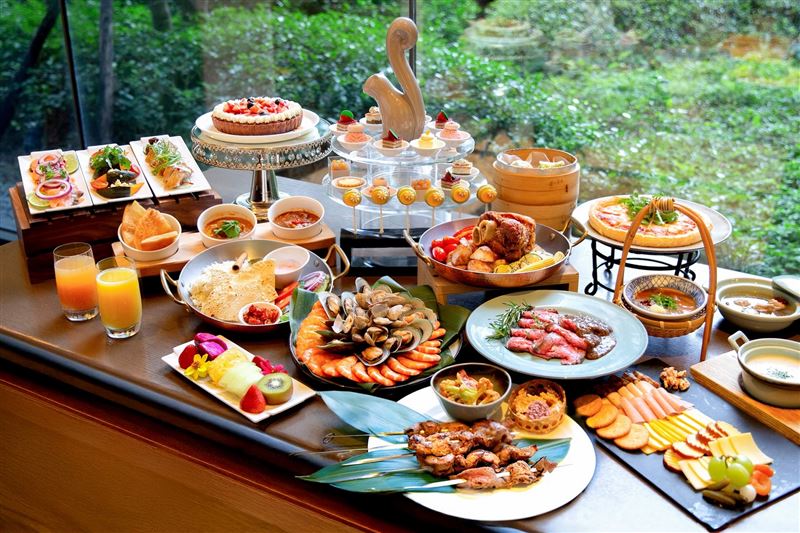 台北萬豪ITF旅展Garden Kitchen下午茶自助美饌。（圖／飯店旅宿業者提供）
