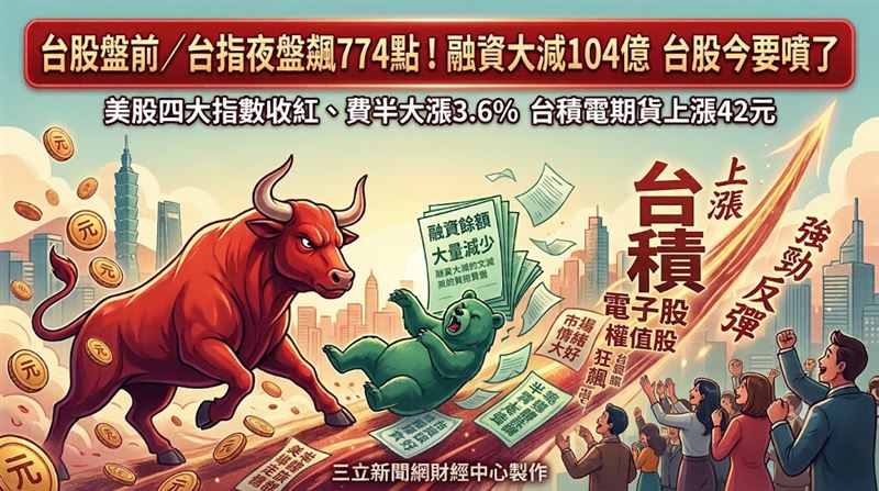 盤前／台指夜盤飆774點　台股今要噴了！