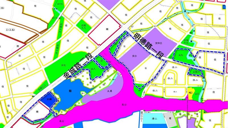 土城金城交流道區段徵收開發後，提供約8.14公頃的公設用地。（圖／新北地政局提供）