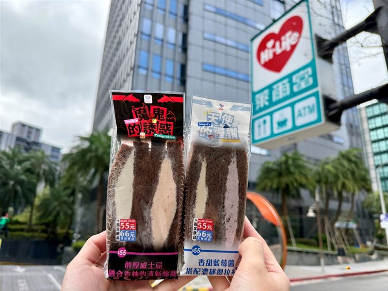 萬聖節天使、魔鬼大對決!萊爾富推2款爆餡三明治。(圖/品牌業者提供)