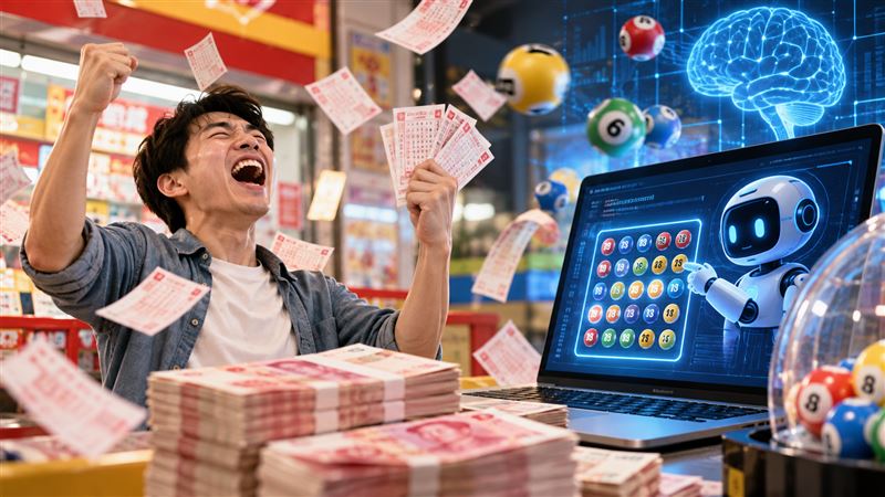 負債男靠AI選號買彩券　爽中頭獎抱回千萬