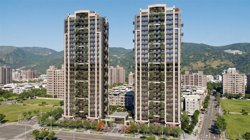基泰大直傾塌戶南側基地「大直藏璽」由長虹建設投資約50.31億元,規劃興建2棟地上24層、地下4層鋼骨鋼筋混凝土(SRC)建築。(模擬圖/北市更新處提供)