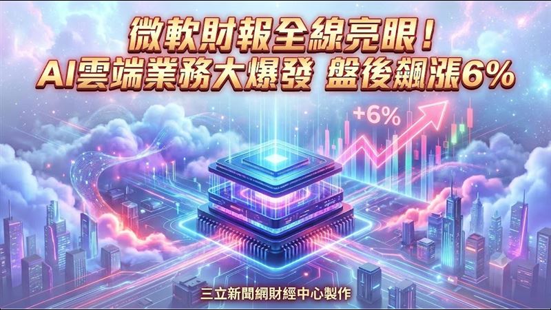 微軟財報全線亮眼　激勵盤後股價飆6%