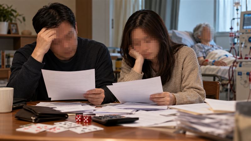 母親沉迷賭博，積欠鉅額債務，讓丈夫和夫家變賣房屋、土地替她還債，人離婚之後就失聯20多年，老了罹病洗腎，社會局通知子女須扶養媽媽。（示意圖／AI製圖）
